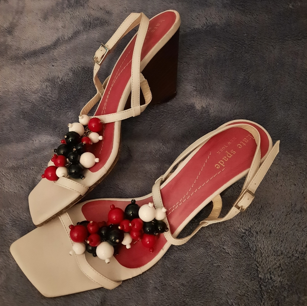 Kate Spade wood wedge sandals